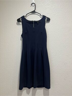 J Crew Navy Pleated Dress, 4